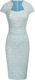 Grace Karin Tweed Pencil Dress Cap Sleeve - Elegant Bodycon Fit