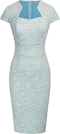 GRACE KARIN Women Pencil Dress with Cap Sleeves for Elegance