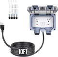 Outdoor Power Outlet 15A 110V with 10ft Extension Cord - Weatherproof