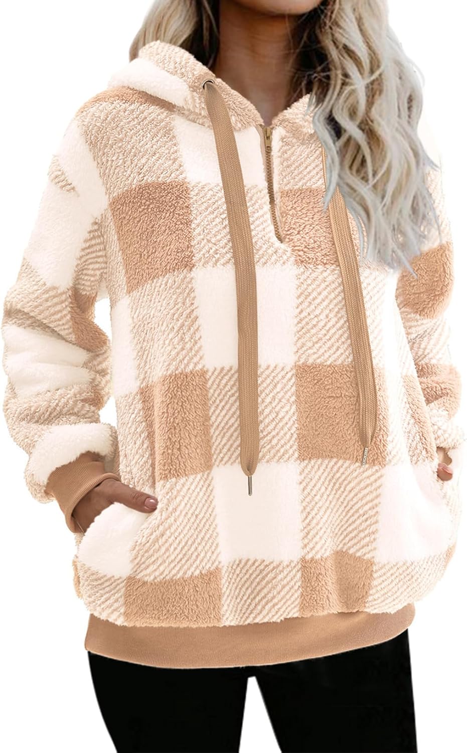 Nirovien Womens Sherpa Pullover Hoodie for Cozy Warmth