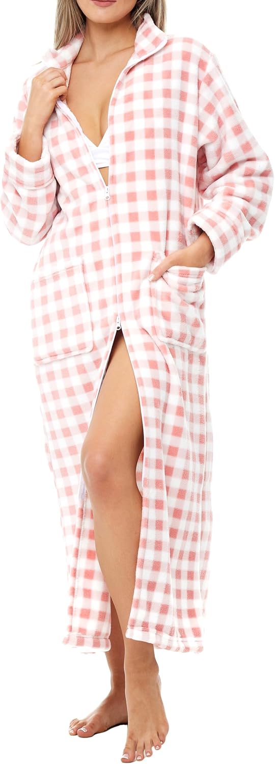 Plush Zipper Robes for Plus Size Women by Alexander Del Rossa