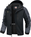 Men's Waterproof Winter Ski Jacket with Hood - Warm Windproof Coat
