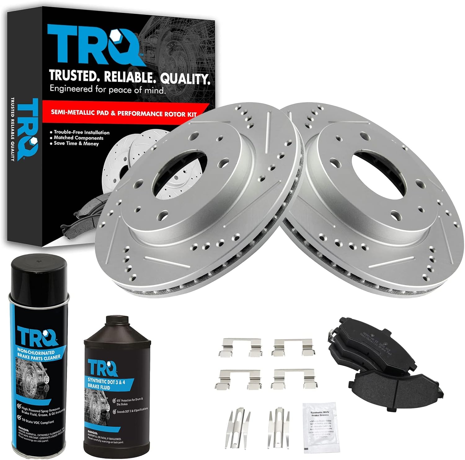 TRQ Front Performance Brake Pad & Rotor Kit for Hyundai Elantra