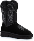 Genuine Leather Suede Platform Womens Winter Snow Boots - Warm, Fuzzy