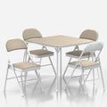 VECELO Portable Folding Card Table Square and Chair Set - Compact 5pc