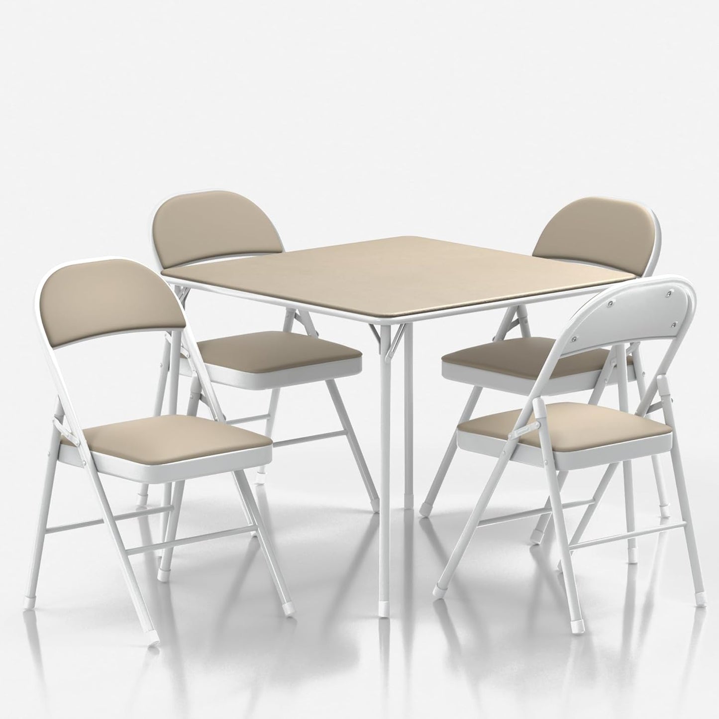 VECELO Portable Folding Card Table Set with Collapsible Legs
