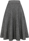 Long Plaid Wool Skirt for Womens Winter Fall Warm High (Style 91M7)