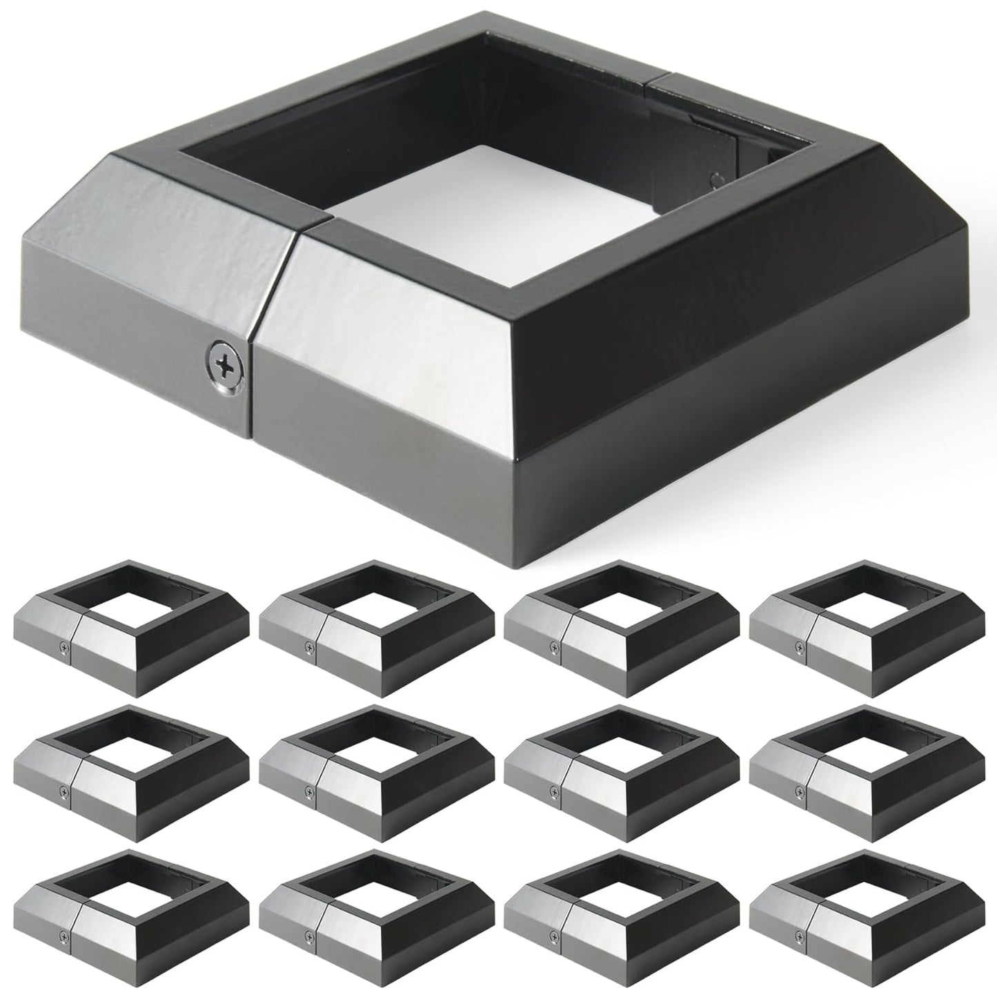 12 pcs Aluminum Deck Post Base Cover for Railings and Patios