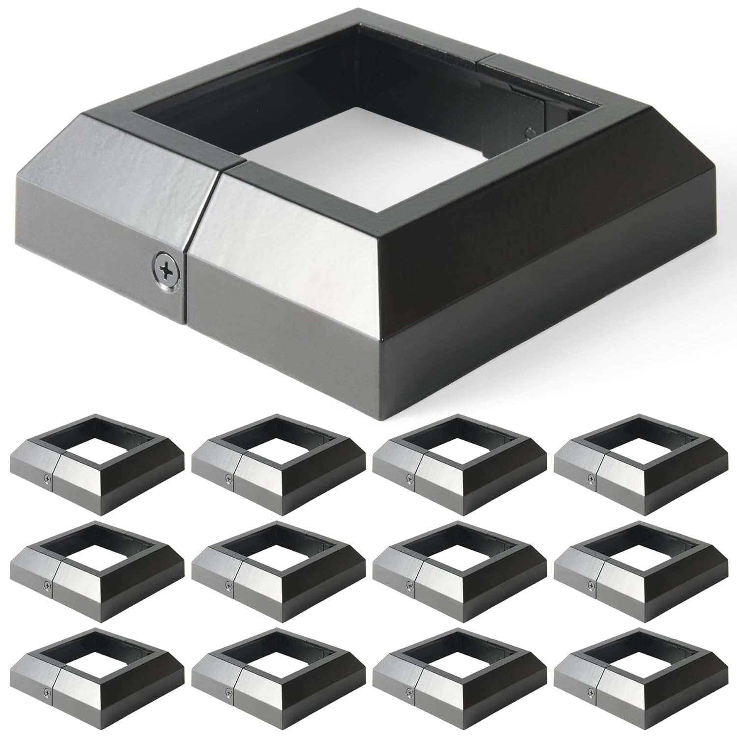12 pcs Aluminum Deck Post Base Cover for Railings and Patios