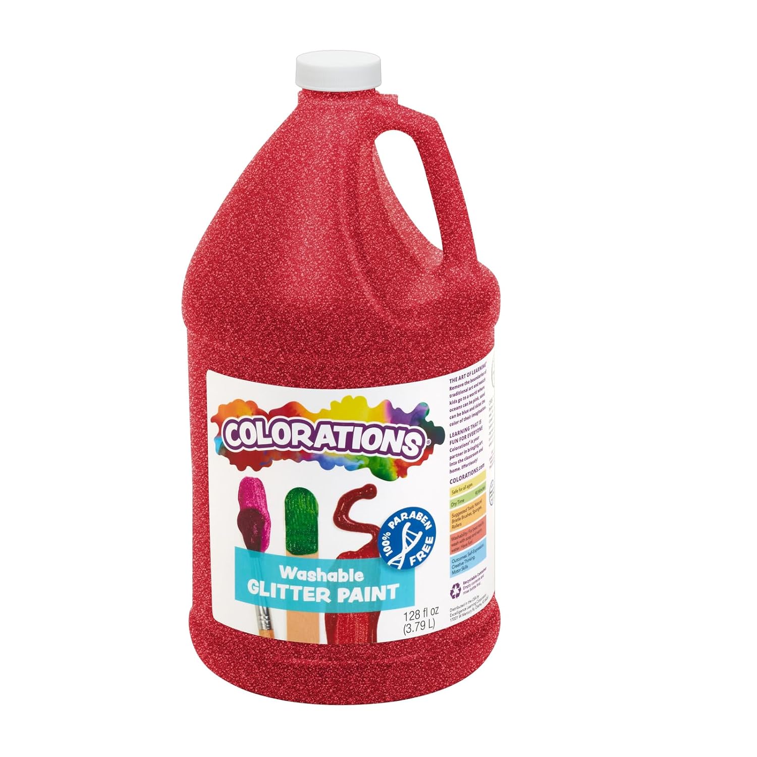 Colorations Washable Glitter Paint in Bold Red for Kids' Crafts