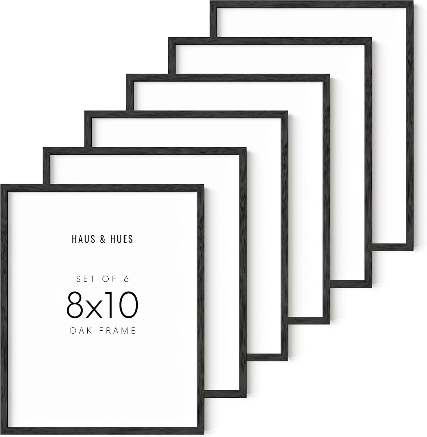 8x10 Black Picture Frames Set of 6 for Wall Display