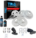 TRQ Front & Rear Brake Pad & Rotor Kit - Semi-Metallic Performance