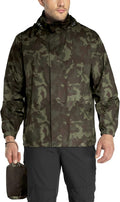 Men's Packable Waterproof Rain Jacket - Lightweight Hooded Shell