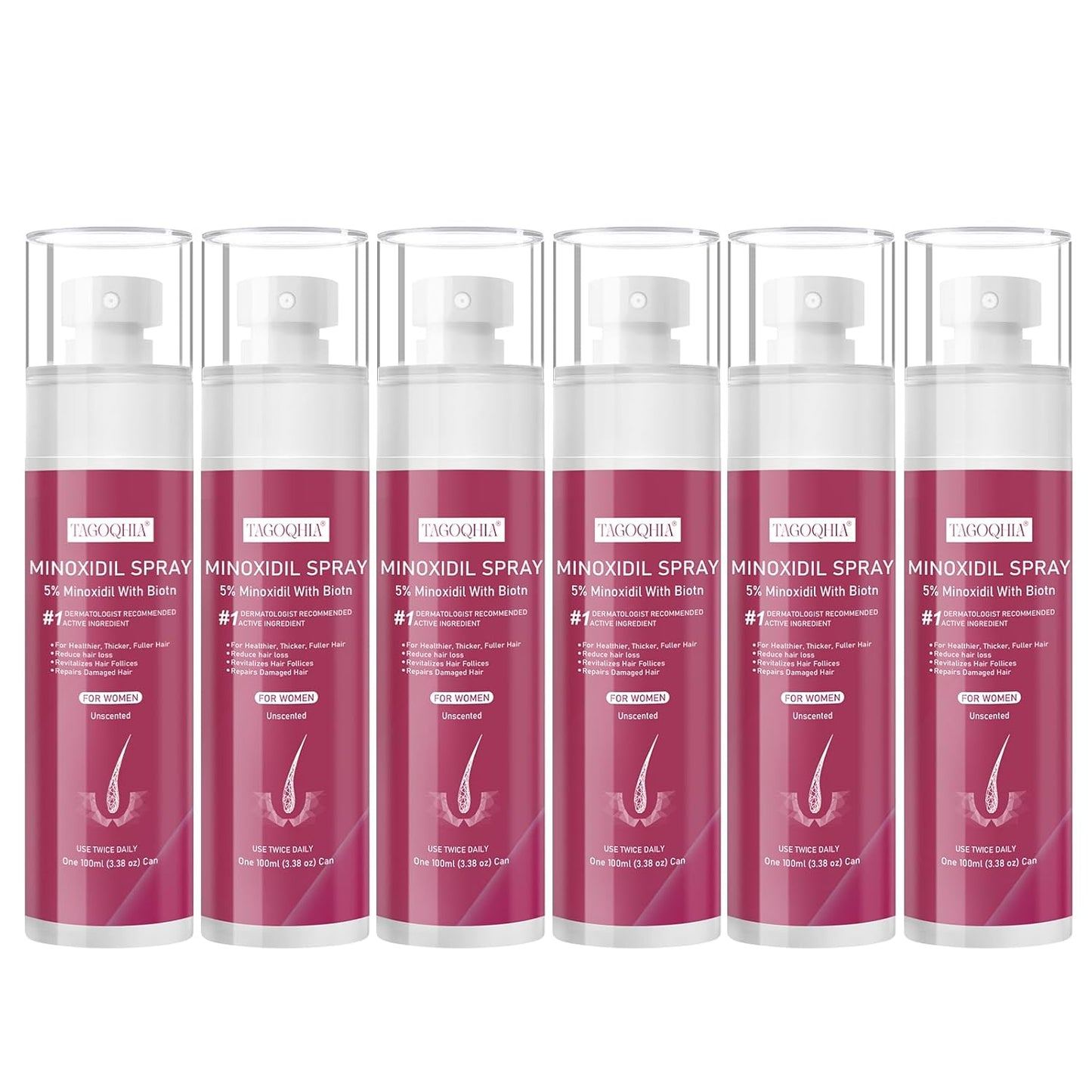 5% Minoxidil Hair Regrowth Spray for Women - Extra Strength Treatment