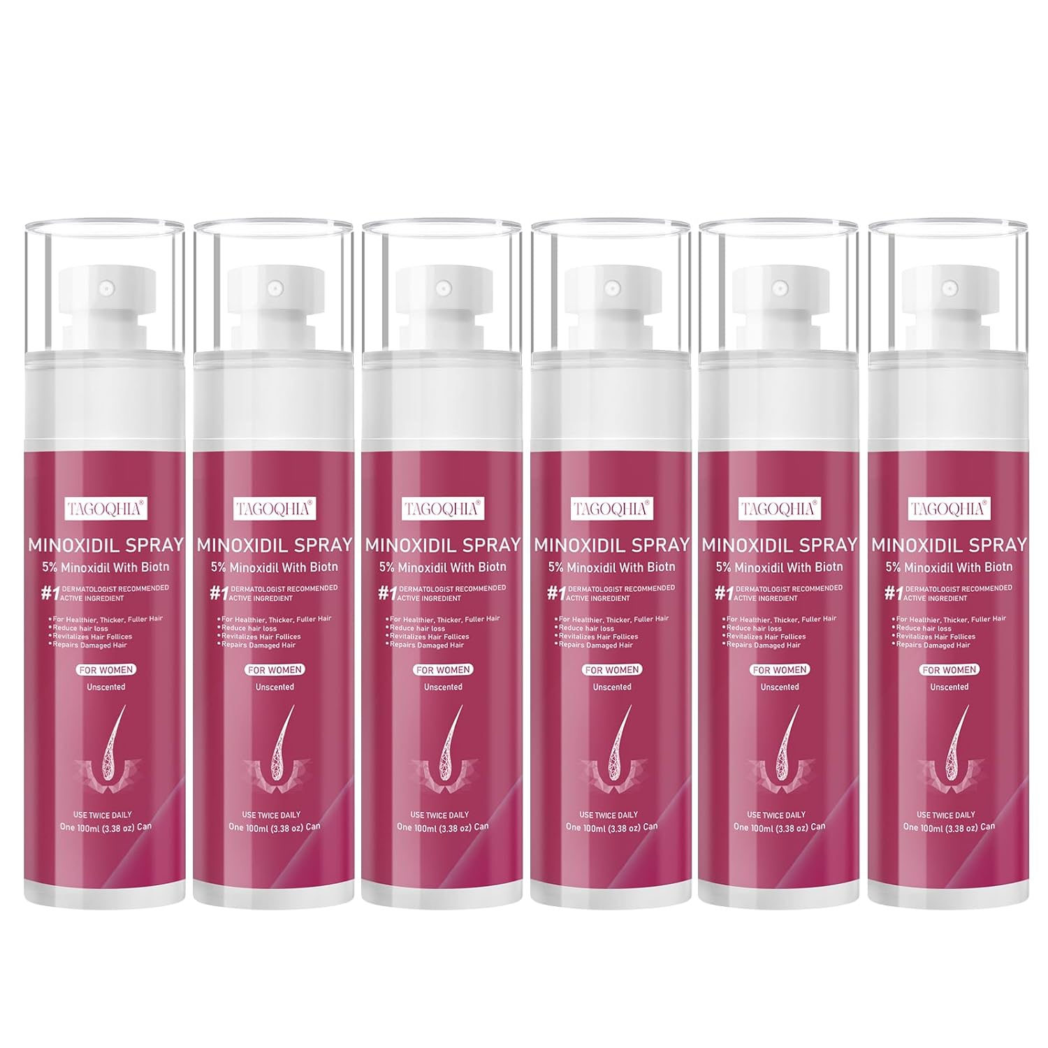 5% Minoxidil Hair Regrowth Spray for Women - Extra Strength Treatment