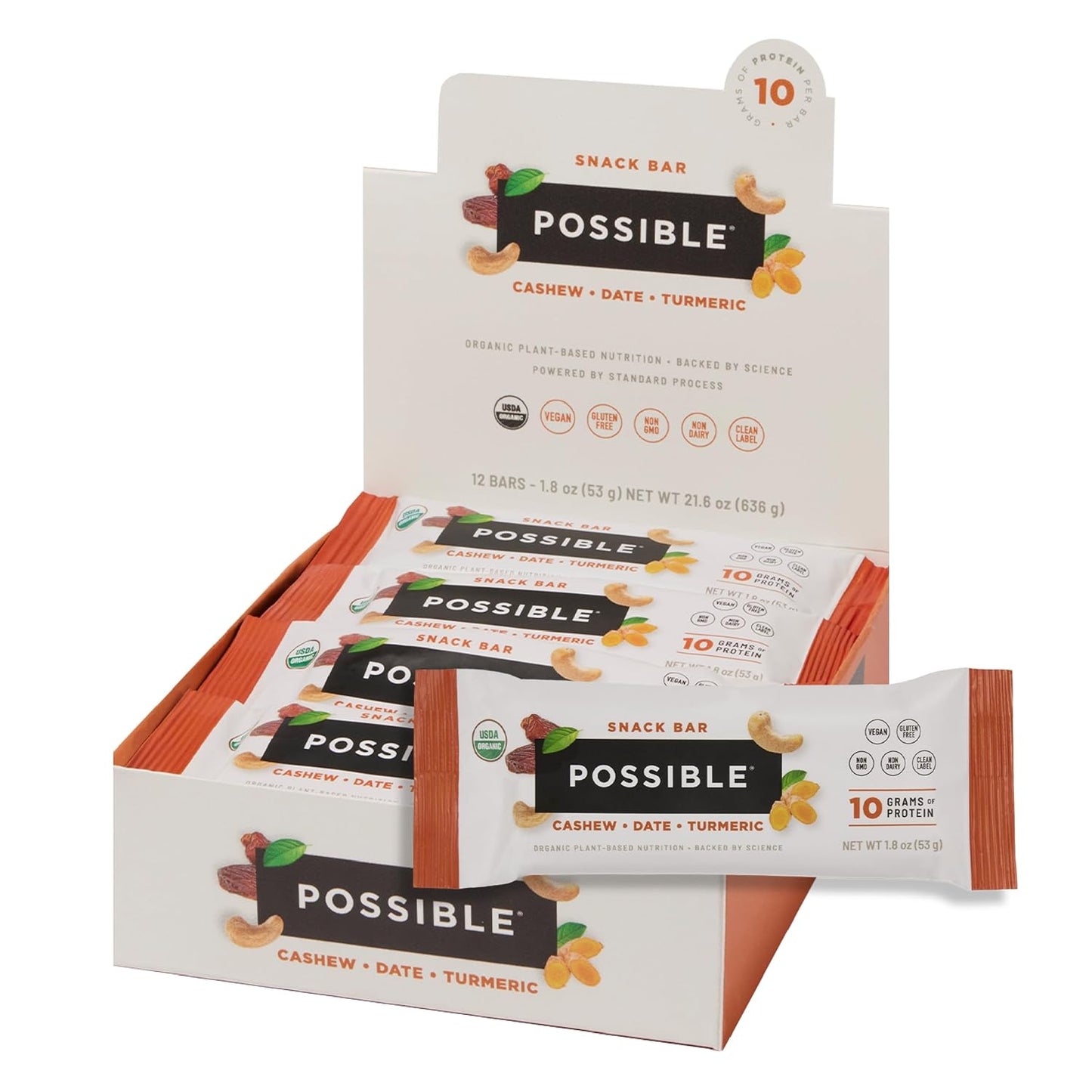 POSSIBLE Snack Bar - Organic Vegan Protein Bars with 10g Protein