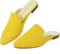 MUSSHOE Mules for Women Flats Pointed Toe Comfortable Support