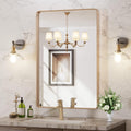 24x36 Gold Bathroom Mirror Rounded Rectangle Frame - Clear HD