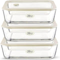 Urban Green Glass Food Container Set - Airtight & LeakProof 3 Pack