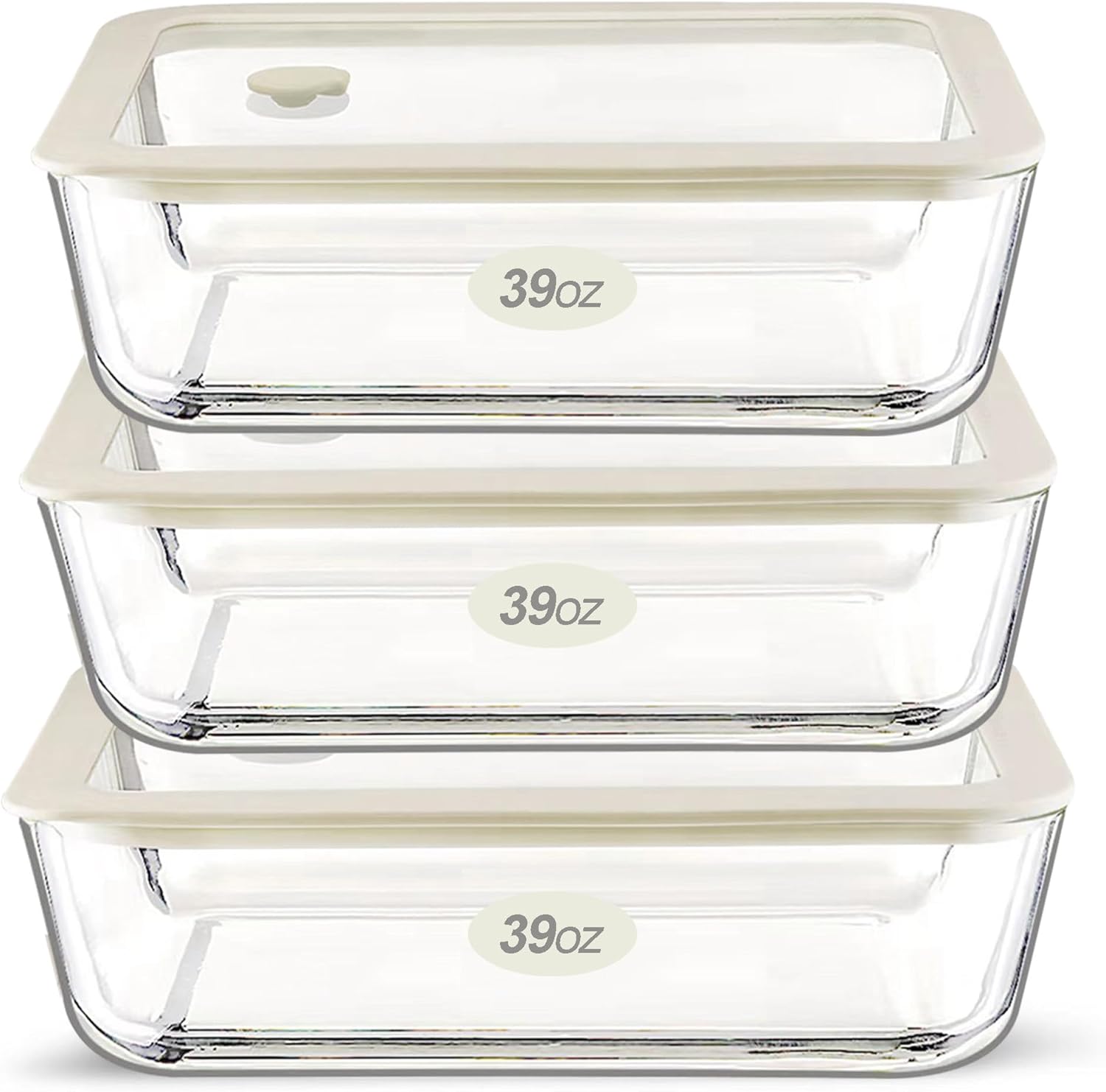 Urban Green Glass Food Container Set - Airtight & LeakProof 3 Pack