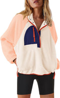 Womens Fleece Pullover Sherpa Jacket Long Sleeve - Cozy Layer