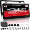Premium Matte Black License Plate Frames for Cars and Trucks
