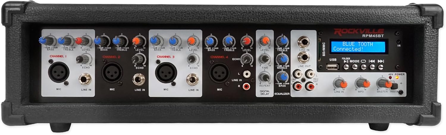Rockville RPM45BT: 1800w Powered Mixer/Amplifier with Bluetooth!