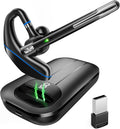 Bluetooth Headset V5.3 Blue - Noise Cancelling Single-Ear Earpiece