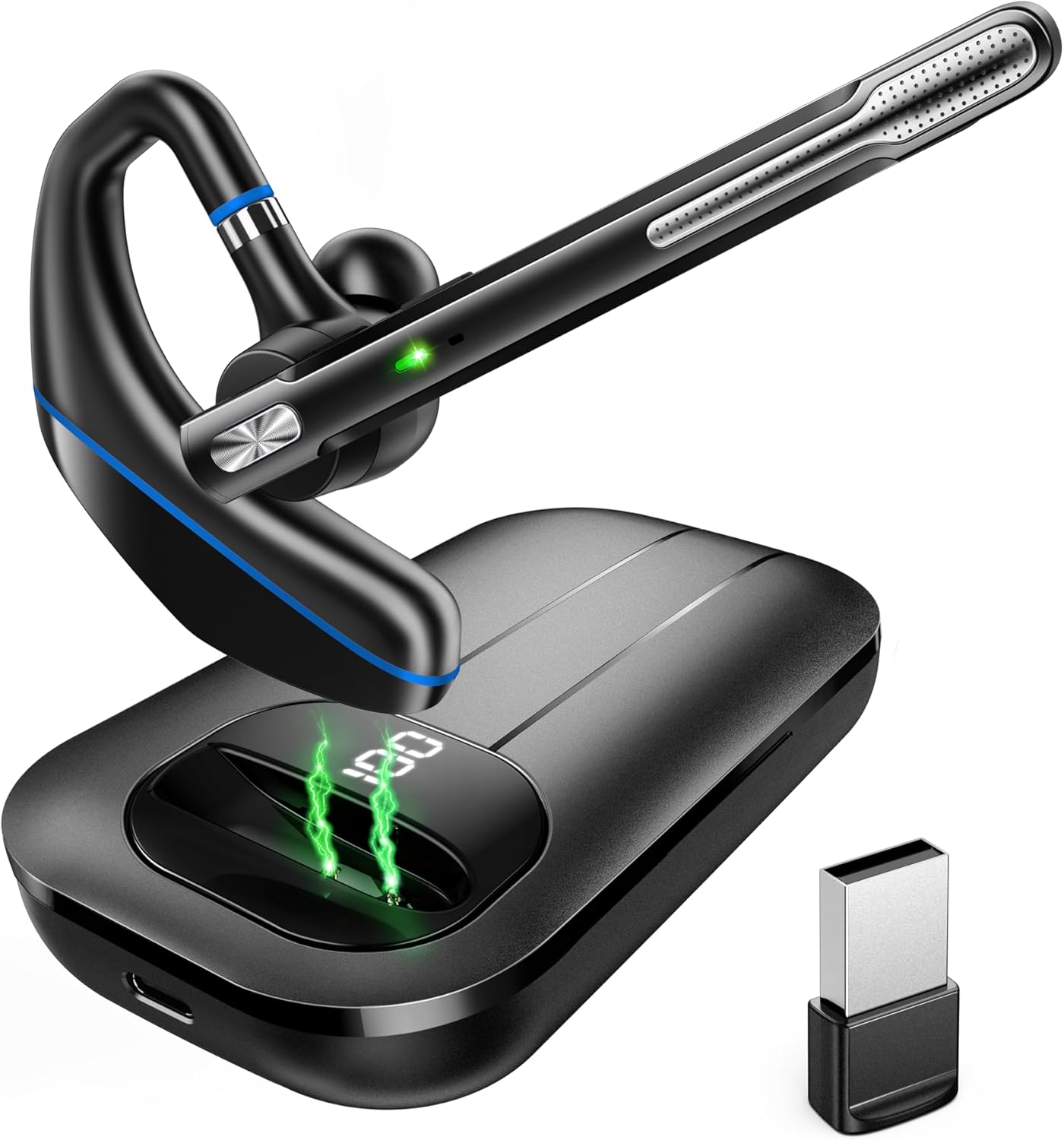 Bluetooth Headset V5.3 with 1000mAh Case for Ultimate Comfort