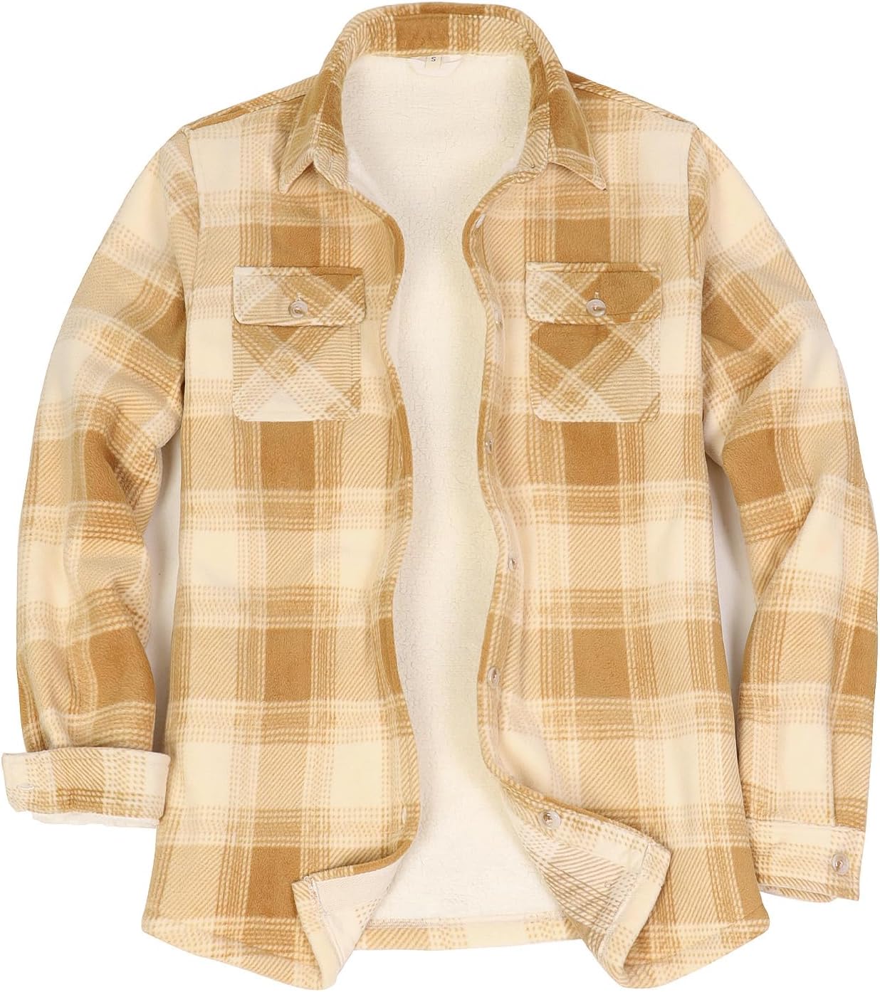 ThCreasa Womens Sherpa Fleece Lined Flannel Shirt Jacket