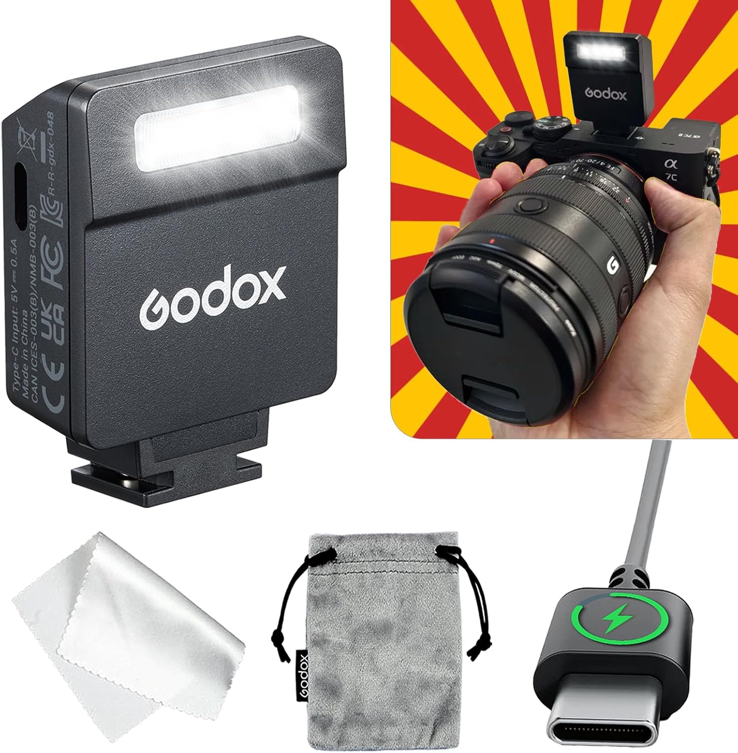 Godox iM22 Mini Camera Flash - Compact Flash for Sony and More