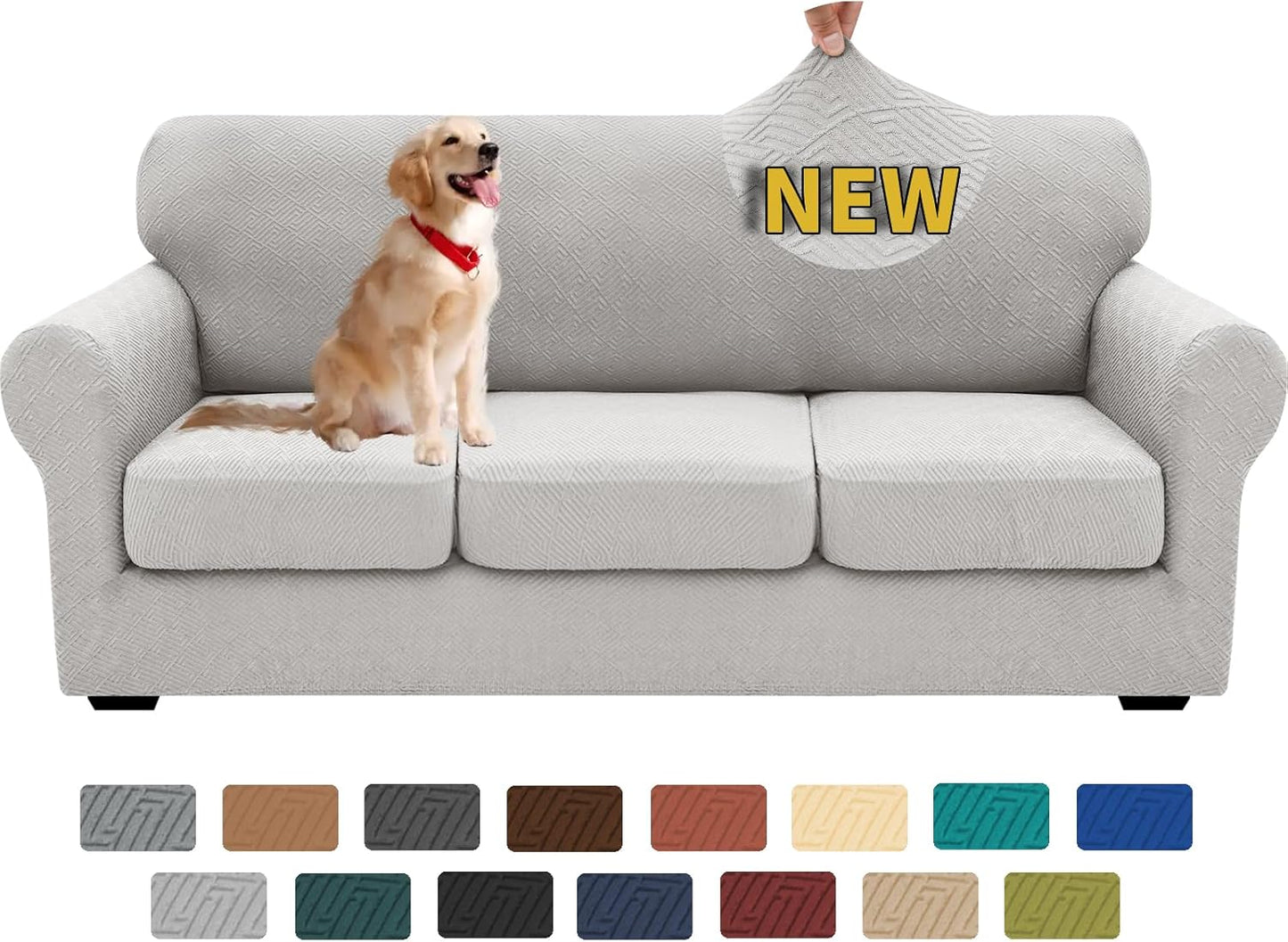 XINEAGE 4 Pieces Couch Covers for 3 Cushion Couch Protector