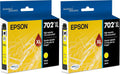 Epson T702 DURABrite Ultra Yellow Ink Cartridge (Pack of 2) - Reliable
