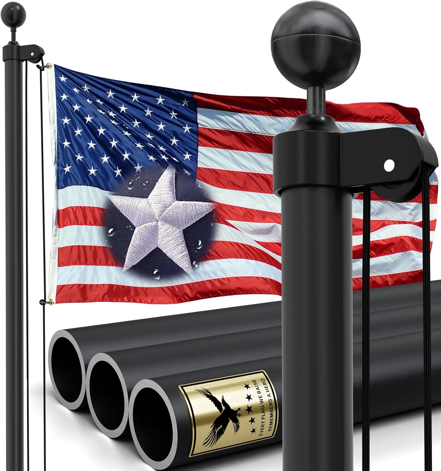 30FT Heavy Duty Flag Pole for Outside House - True Glory Edition