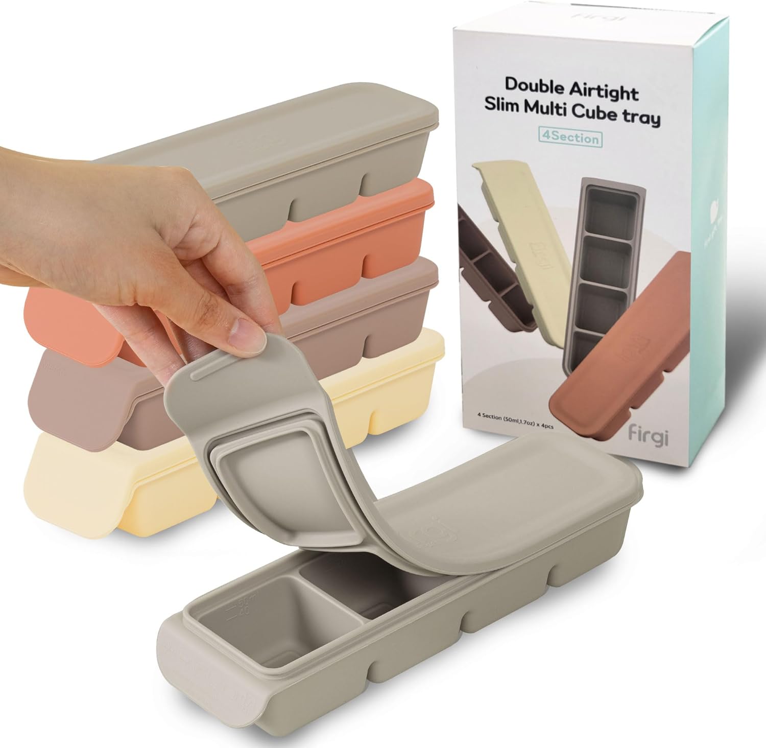 Silicone Freezer Trays with Lid for Homemade Baby Food and More