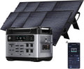 Portable 2400W Solar Generator + Panels - Fast Charging - Emergency Power Station