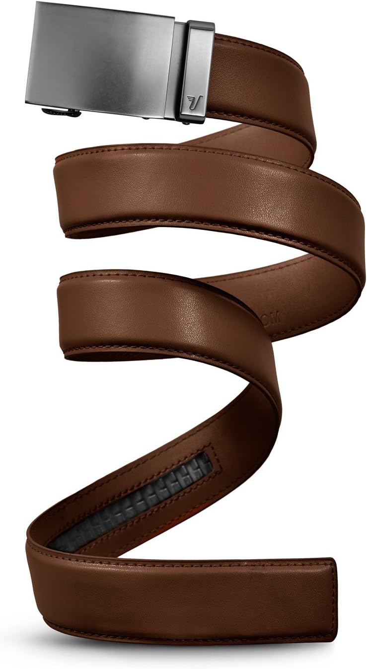 Mission Belt Men's Leather Ratchet Belt - Perfect Fit Every Time