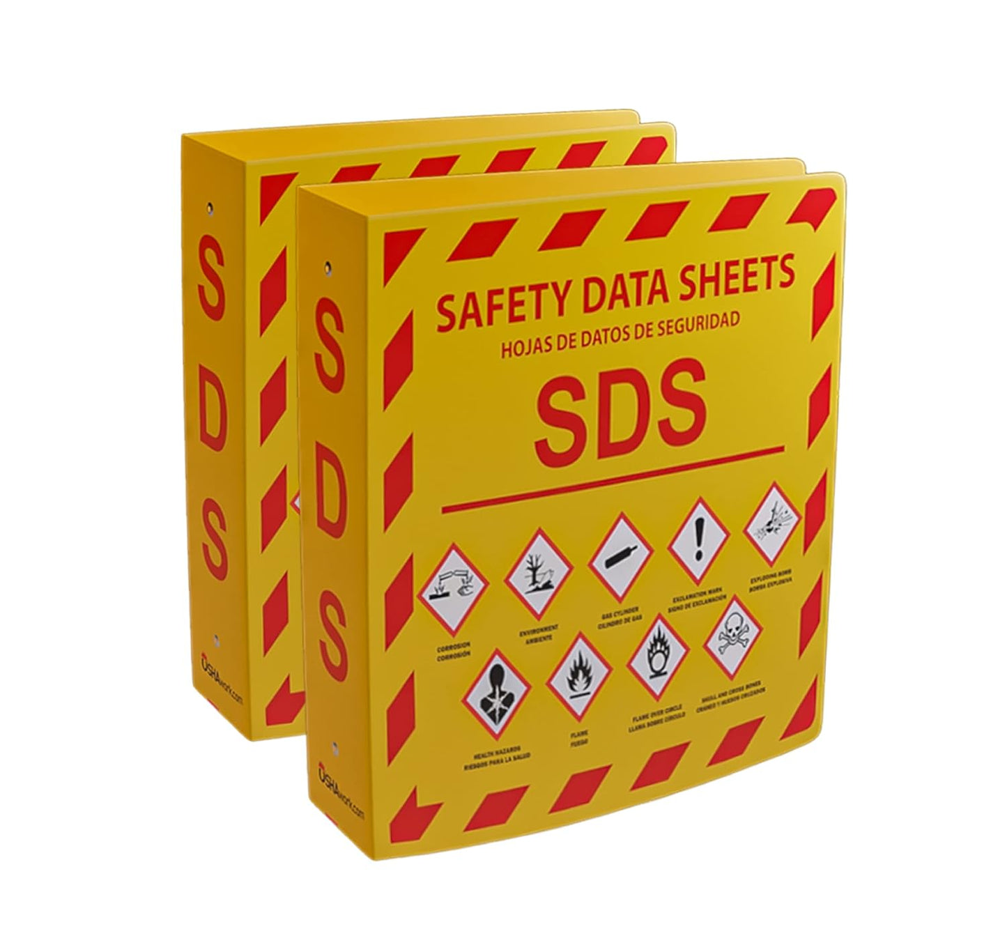 Yellow Safety SDS Binder 2-Pack for 2024 Compliance