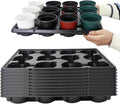 12 Cell Round Nursery Pots Trays for 4 in Pots - Durable Carrying