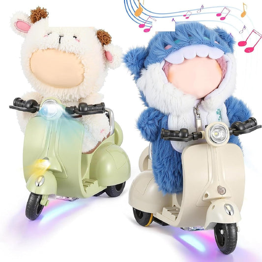 Mini Electric Scooter Toy for Dolls with Music & Lights Fun
