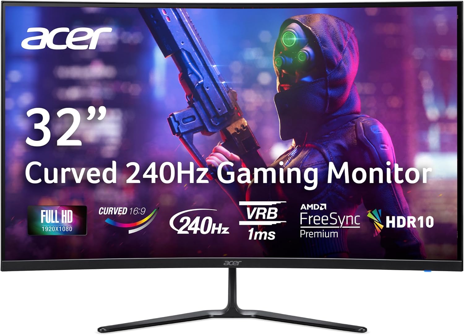 Acer Nitro 31.5 Inch Curved FHD Gaming Monitor with 240Hz Refresh