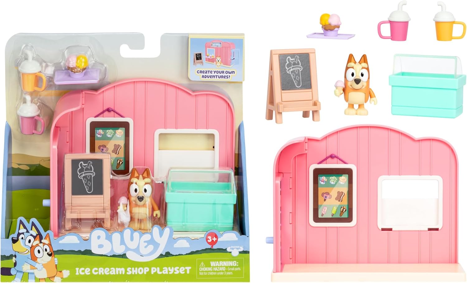 Bluey Ice Cream Shop Playset with Bingo Figure