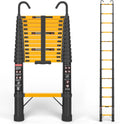 12.5 FT Telescoping Ladder with Hooks for Home and Roof Use