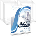 Acrylic Sign Holder 8.5 x 11 Inches - 10 Pack for Display