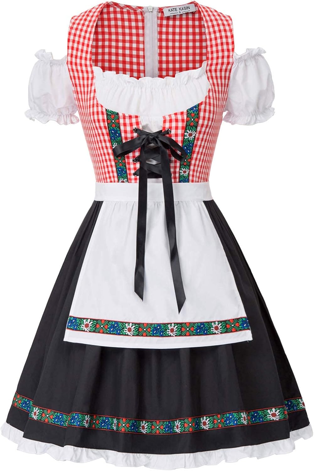 Kate Kasin Women's Dirndl Dress for Oktoberfest and Carnival Fun