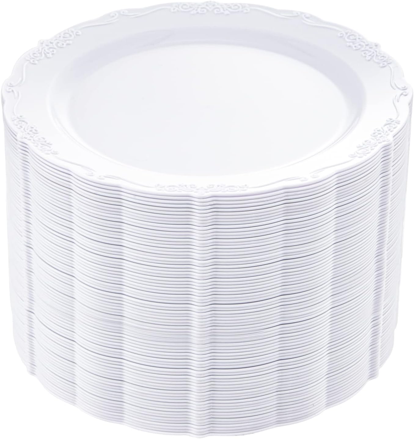 Premium Heavy Duty 10 White Plastic Plates - 60PCS
