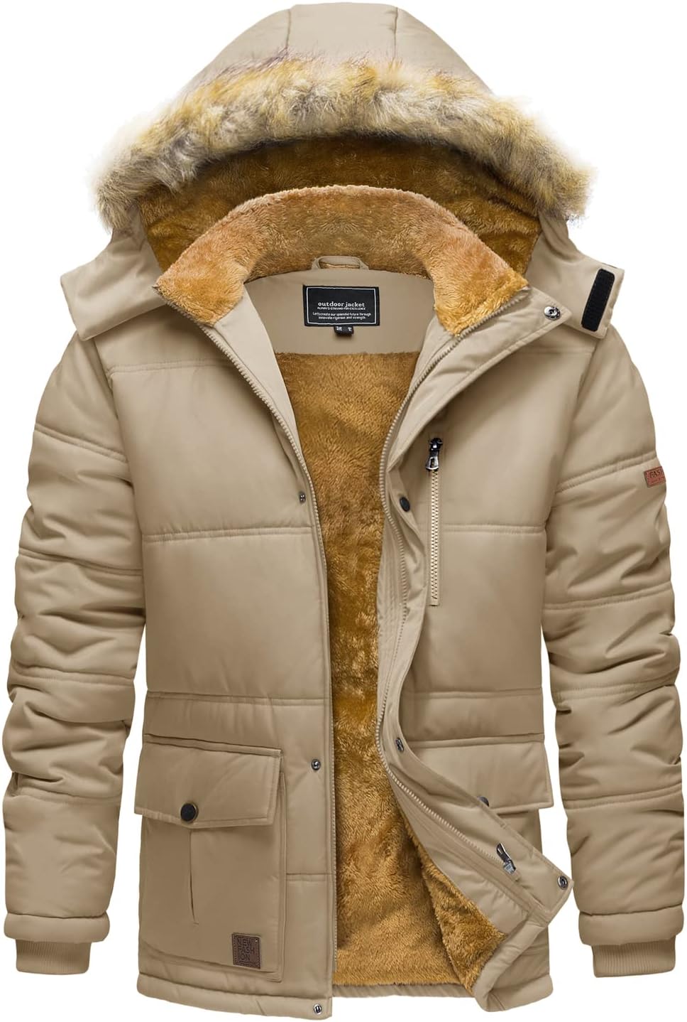 TACVASEN Men's Winter Jacket with Hood for Cold Weather