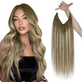 Wire Hair Extensions Real Human Hair Invisible Wire - Natural Volume