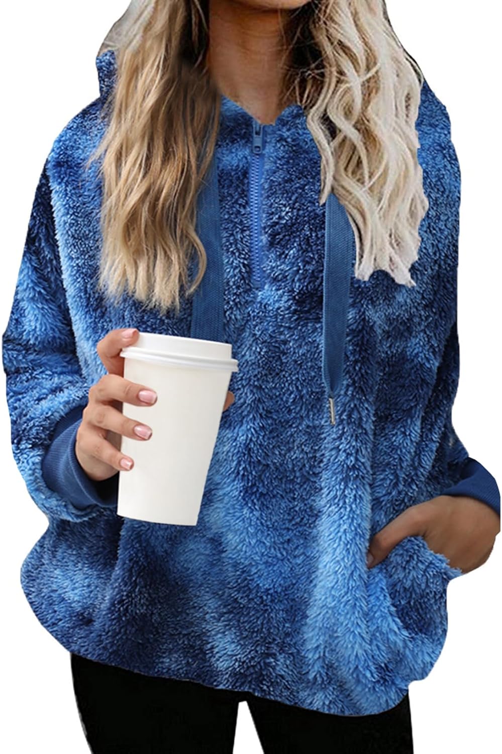 Nirovien Womens Sherpa Pullover Oversized Fuzzy Hoodie Warm Coats