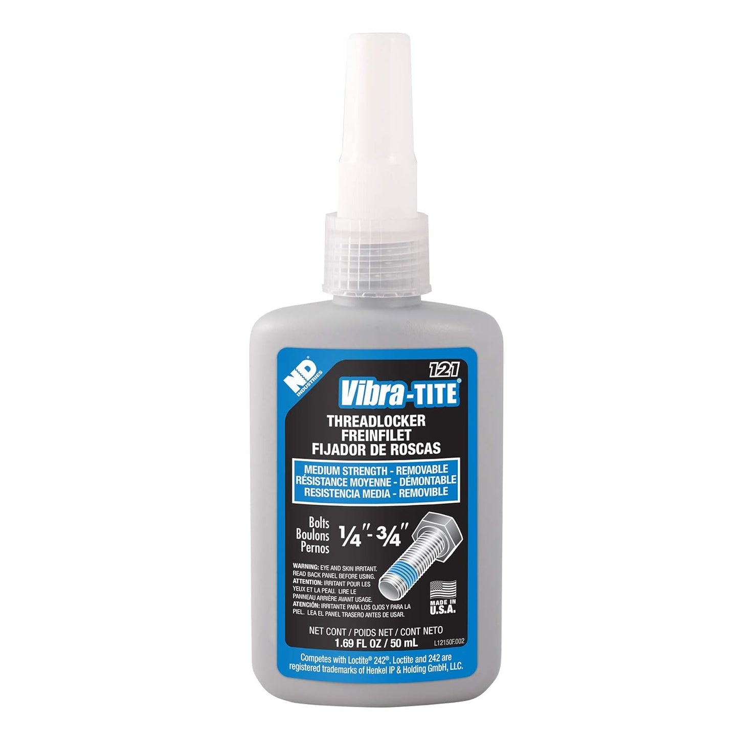 Vibra-TITE 121 Medium Strength Removable Threadlocker for Fasteners